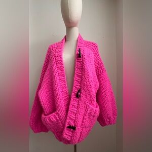 Loopy Mango Chunky Cardigan – 100% Merino Wool 💗